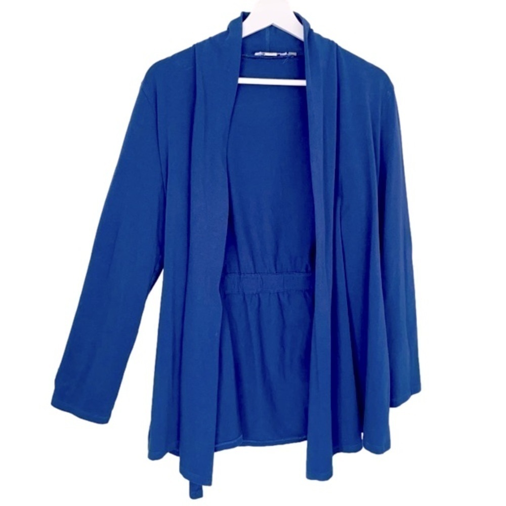 SIMPLY NOELLE Cardigan Open Front Long Sleeve Royal Blue Women Size S/M 8-10